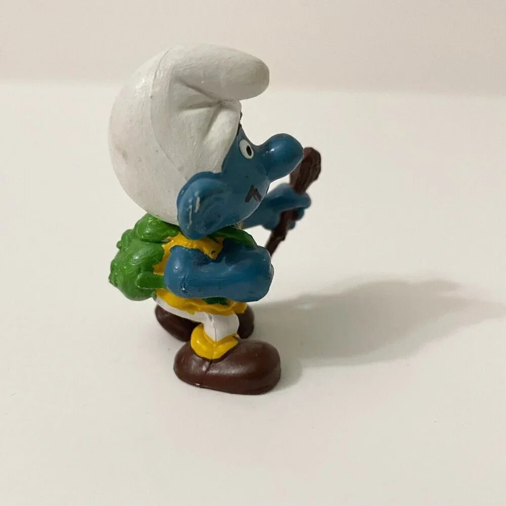 Smurfs Hiker Smurf Walking Stick Hiking Figure Schleich Peyo Damaged - Picture 14 of 16